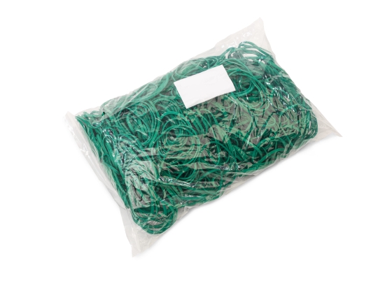 Gumka recepturka średnica 80mm x szerokość 6mm, zielona 1kg