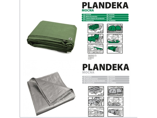 Plandeka 110g/m2 mocna, zielona/srebrna, różne rozmiary