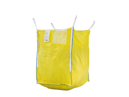 Duży Worek Big Bag na Odpady i Gruz 90x90x120cm, Żółty, 4 Zawiesia, Kieszeń na Dokumenty