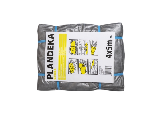 PLANDEKA PE GRUBA,  210g/m2  srebrno-brązowa, ochronna