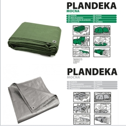 Plandeka 110g/m2 mocna, zielona/srebrna, różne rozmiary